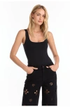 The Noli Shop Loren Bodysuit In Black