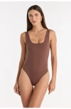 The Noli Shop Loren Bodysuit In Brown