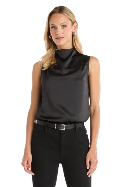 The Noli Shop Mara Silky Top - Black