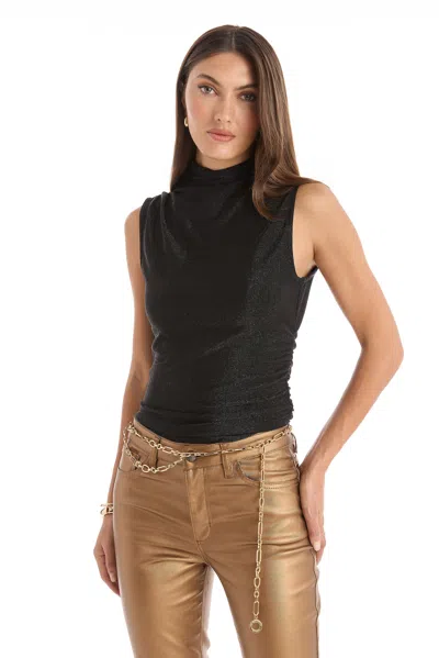 THE NOLI SHOP MIA SHIMMER TANK - BLACK