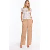 The Noli Shop Milan Satin Cargo Pant In Neutral