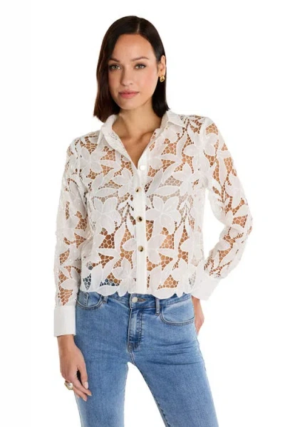 The Noli Shop Mina Lace Blouse In White