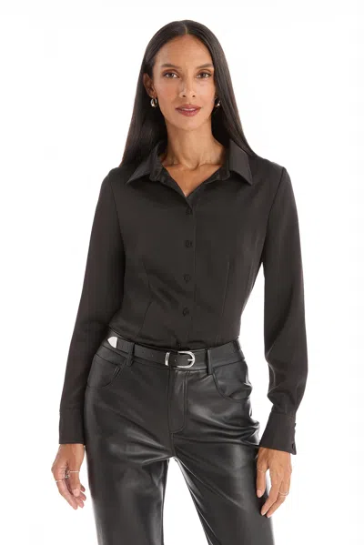 The Noli Shop Paulina Silk Blouse In Black
