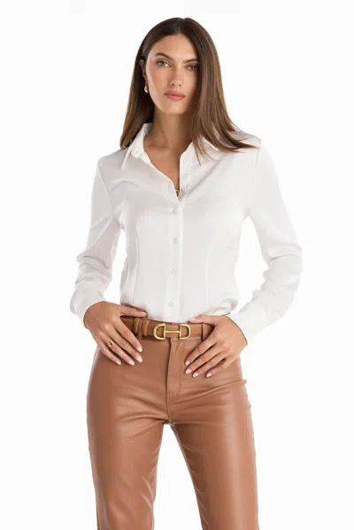 The Noli Shop Paulina Silk Blouse In White