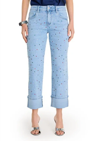 The Noli Shop Ren Cropped Cuff Jean In Blue