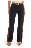 The Noli Shop Ryder Fringe Jean In Purple