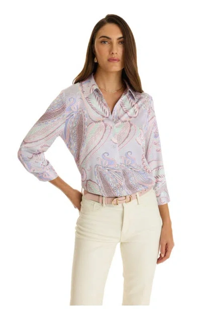 The Noli Shop Sara Silk Blouse In Multi
