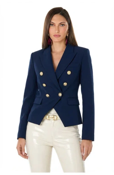 The Noli Shop Sasha Double Breasted Blazer In Blue
