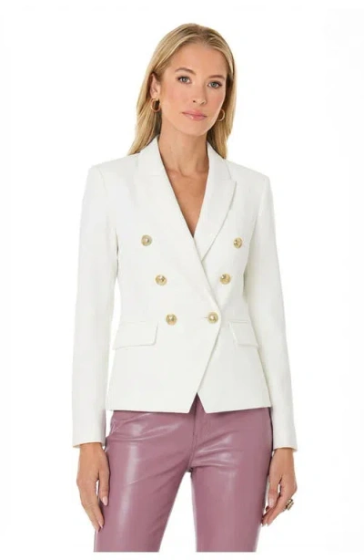 The Noli Shop Sasha Double Breasted Blazer In White
