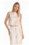 The Noli Shop Sola Linen Top In Neutral