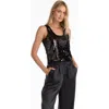 The Noli Shop Sophia Sequin Tank In Black