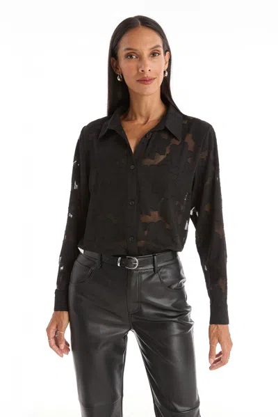 The Noli Shop Stelle Button Up - Black