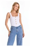 The Noli Shop Venus Button Top In White