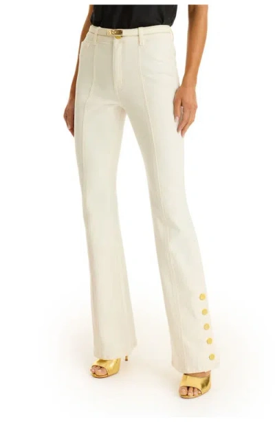 The Noli Shop Veronica Button Jean In White