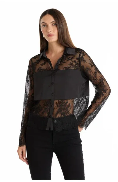 The Noli Shop Vienna Lace Blouse In Black