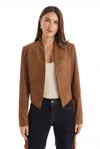 The Noli Shop Yasmin Suede Jacket - Cognac In Brown