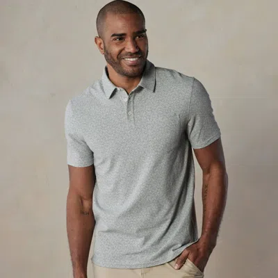 The Normal Brand Active Puremeso Print Polo In Grey