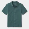 The Normal Brand Active Puremeso Weekend Button Down Shirt In Green