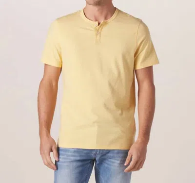 The Normal Brand Active Puremeso Weekend Henley Tee In Iced Latte In Animal Print