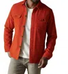 The Normal Brand Brightside Flannel Jacket In Flame In Orange