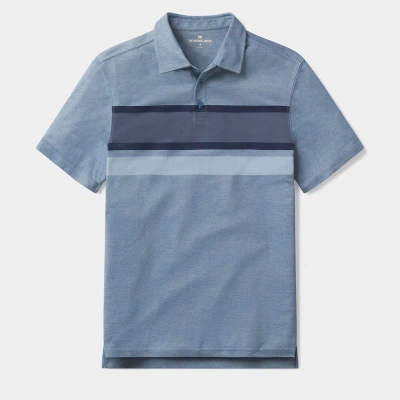 The Normal Brand Chip Pique Polo T-shirt In Blue