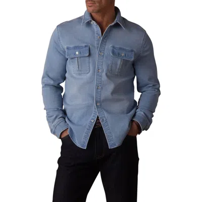 The Normal Brand Comfort Terry Cloth Shirt Jacket In Blue