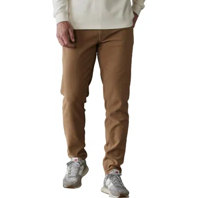 The Normal Brand Comfort Terry Five-pocket Tailored Fit Pants In Brown