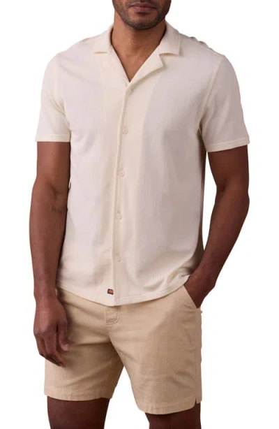 The Normal Brand Cotton Piqué Camp Shirt In Ivory