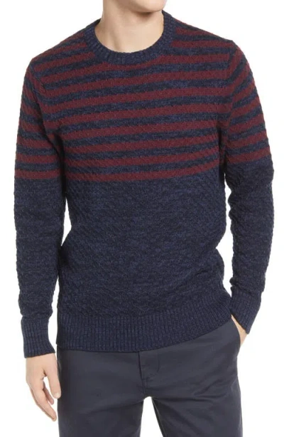The Normal Brand Cotton Piqué Sweater In Navy/oxblood