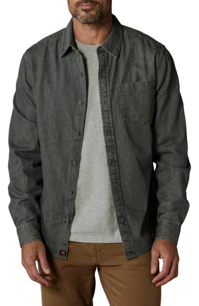 The Normal Brand Denim Button-up Shirt In Grey Wash