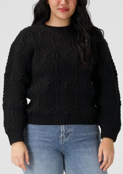 The Normal Brand Elodie Novelty Crew Sweater In Black