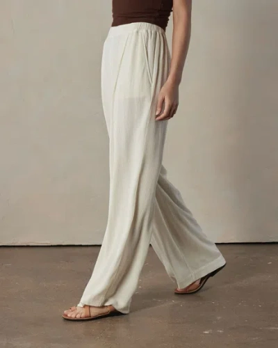 The Normal Brand Ezra Crepe Wide Leg Pant In White