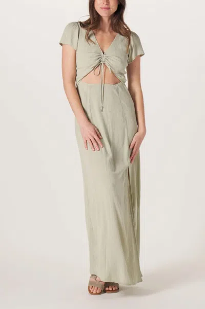 The Normal Brand Ezra Crepe Cinch Dress In Green