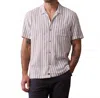 The Normal Brand Freshwater Camp Button Down Shirt In Vintage Blue Stripe In Multi