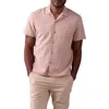 The Normal Brand Freshwater Cotton Camp Shirt In Dusty Rose Dobby