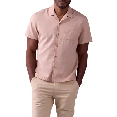 The Normal Brand Freshwater Camp Button Down Shirt In Dusty Rose Stripe In Pink
