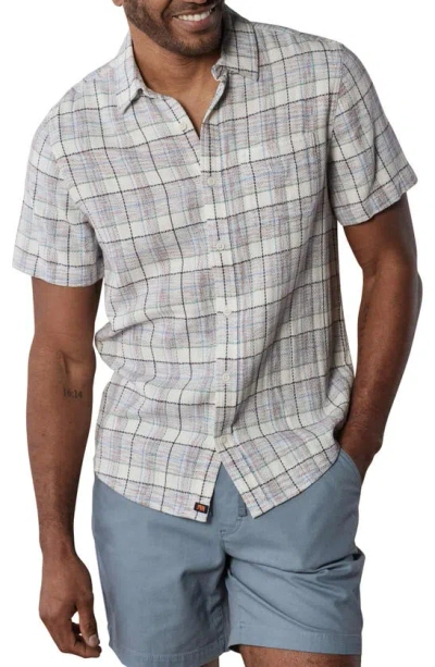 The Normal Brand Freshwater Short Sleeve Button-up Shirt In Clear Sky Plaid