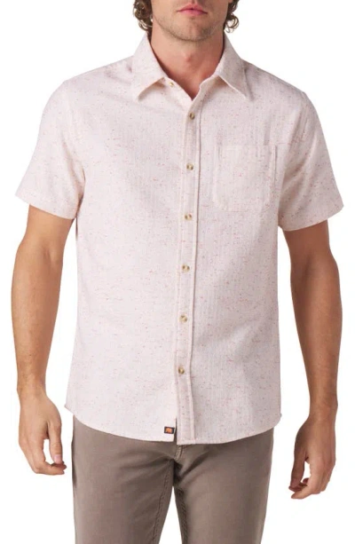 The Normal Brand Freshwater Short Sleeve Button-up Shirt In Pink