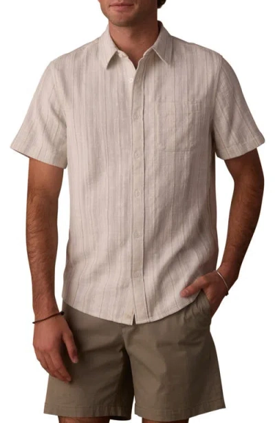 The Normal Brand Freshwater Short Sleeve Button-up Shirt In Brown