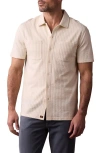The Normal Brand Getaway Short Sleeve Knit Button-up Shirt In Stone