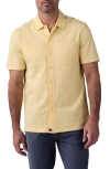 The Normal Brand Getaway Short Sleeve Knit Button-up Shirt In Sunglow