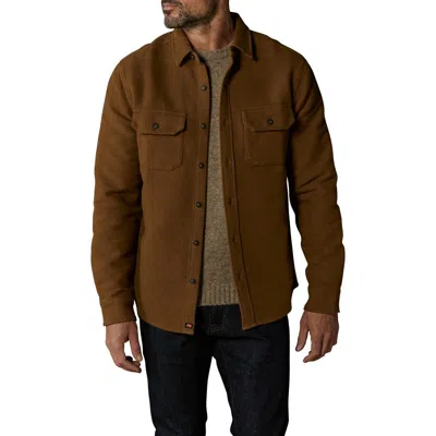 The Normal Brand Heavyweight Cotton Flannel Button-up Overshirt In Gold