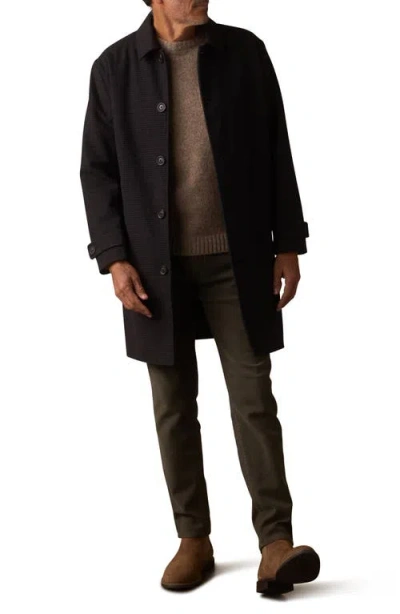 The Normal Brand Henry Topcoat In Brown Houndstooth In Black