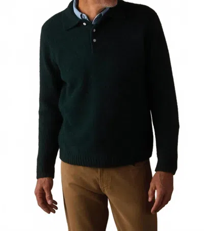 The Normal Brand Homebound Polo Sweater In Dark Sea In Green