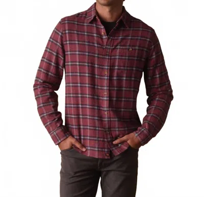 The Normal Brand Hudson Double Brushed Flannel Shirt In Mineral Red Plaid In Burgundy