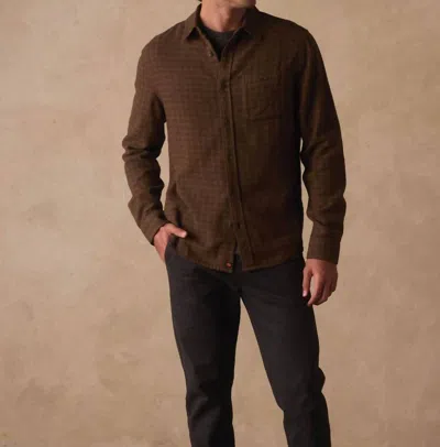 The Normal Brand Hudson Double Brushed Flannel Shirt In Olive Plaid In Animal Print