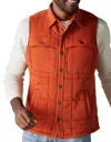 The Normal Brand Jackie Premium Fleece Lodge Vest In Fire In Orange