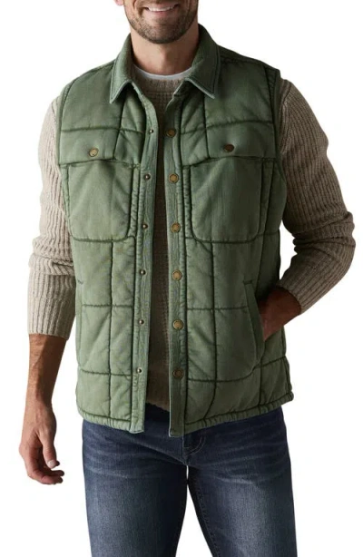 The Normal Brand Jackie Premium Fleece Quilted Lodge Vest In Laurel Green