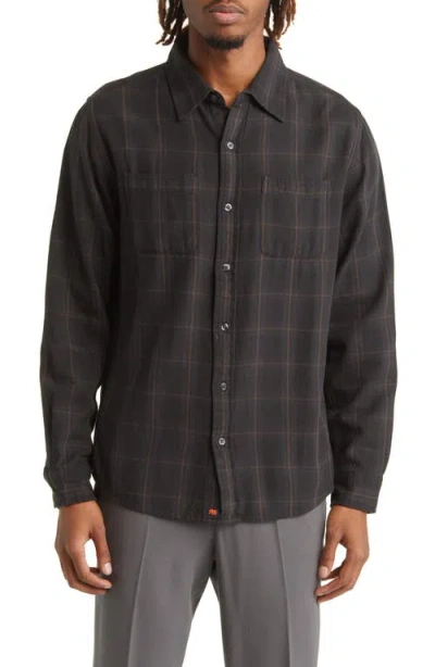 The Normal Brand Jackson Plaid Cotton Button-up Shirt In Charcoal Plaid