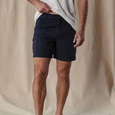 The Normal Brand James Canvas Cargo Short In Blue